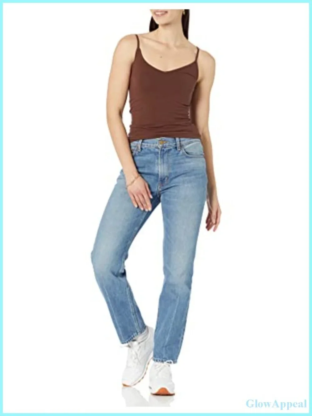 4 Pack Women's V-Neck Cami Slim Fit Cotton Stretch Sleeveless Tank